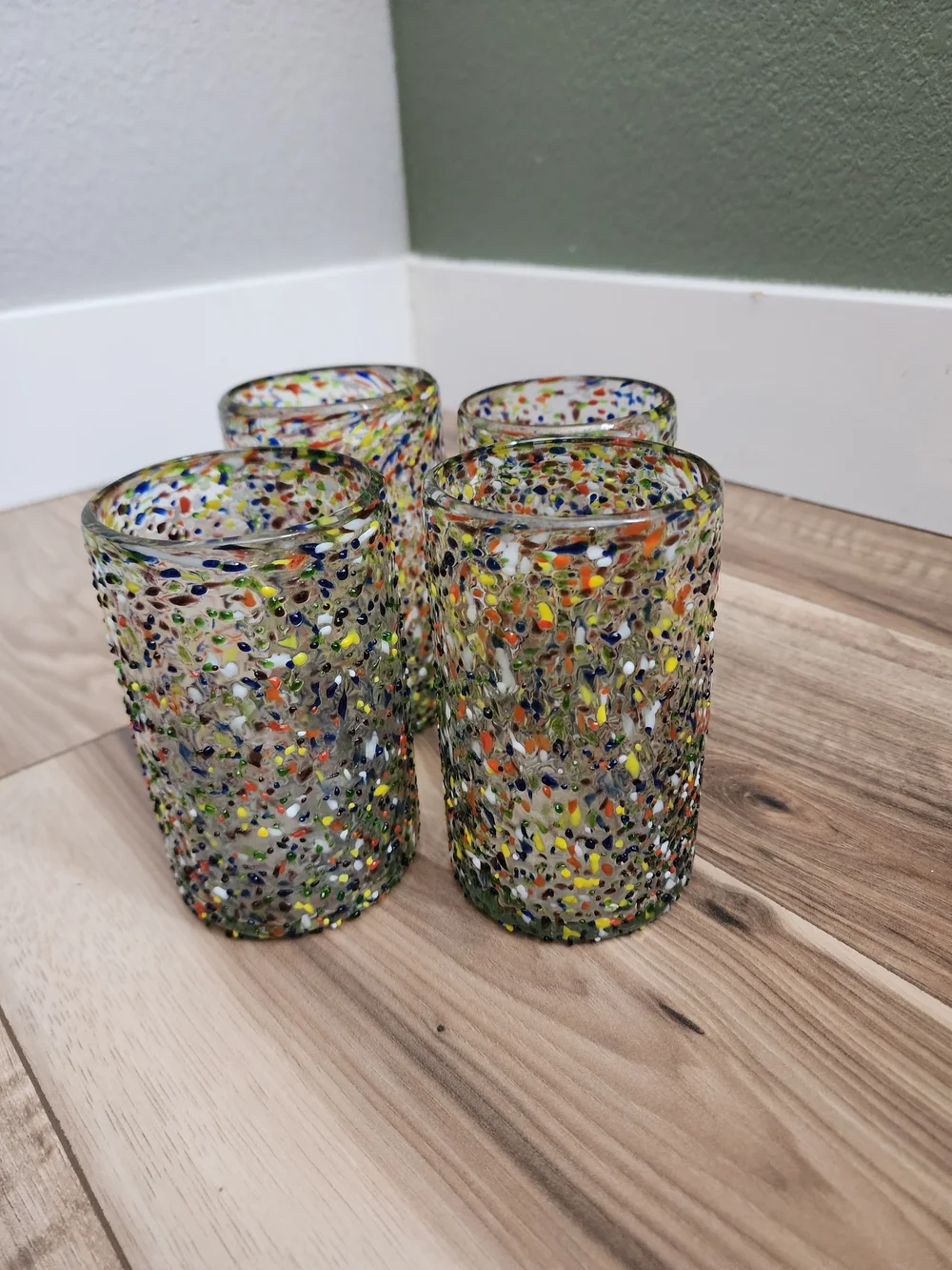 Multicolor Confetti Artisan Glass Tumbler - Set of 4